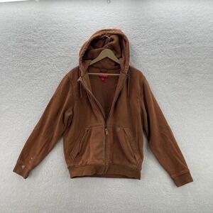 Coleman Hoodie Men's Medium Brown Thermal Lined Workwear Outdoor Y2K Grunge 90s